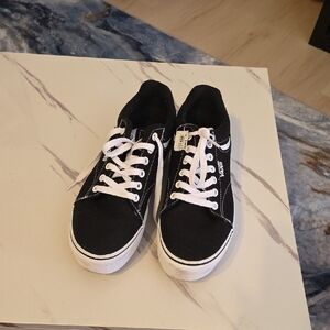 Vans Classic Black and White Lace-Up Sneakers